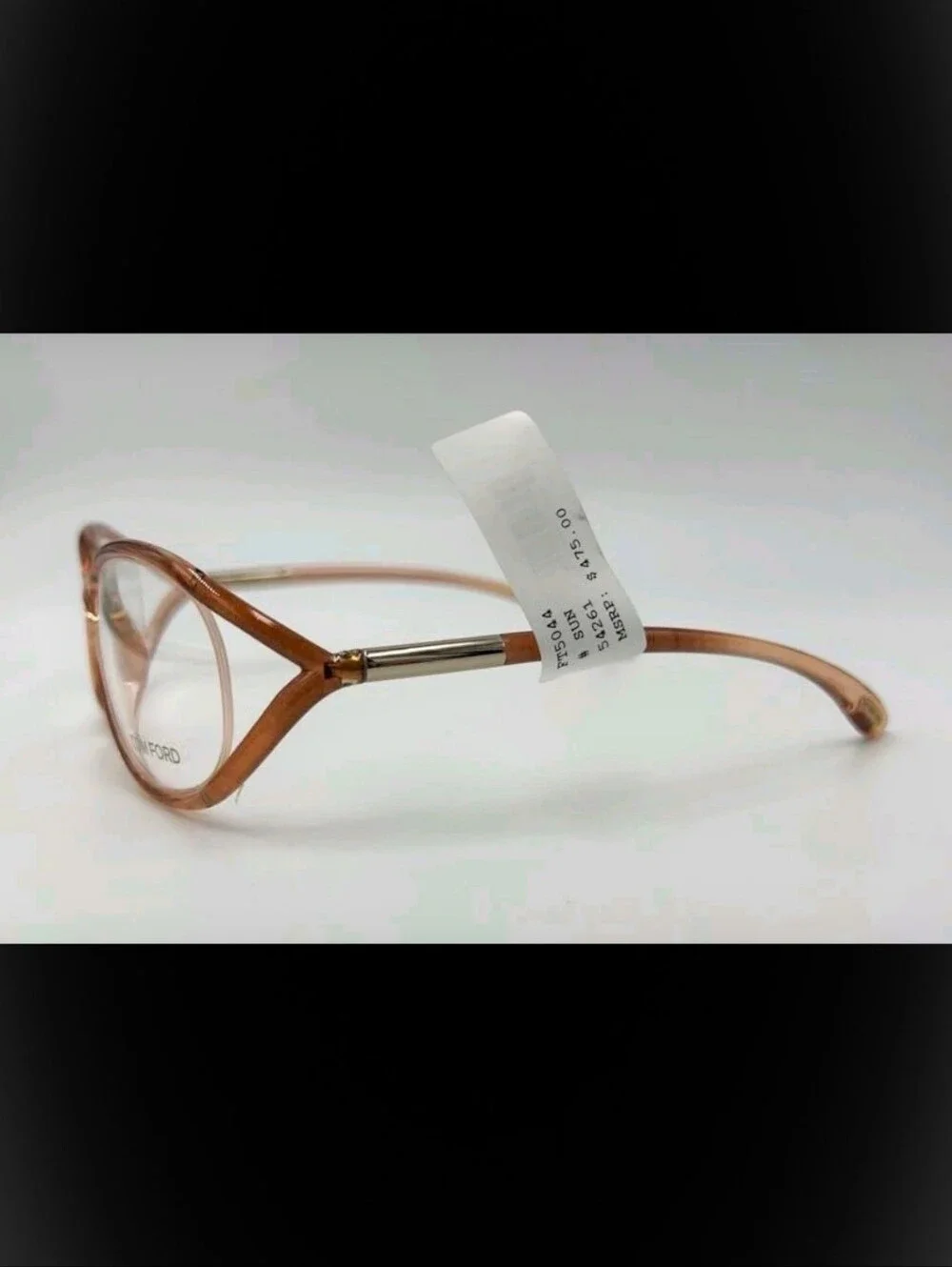 Tom Ford Peach-Tone Acetate Round Women's Optical Glasses Eyewear